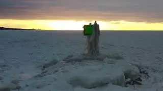 Lake Michigan frozen solid