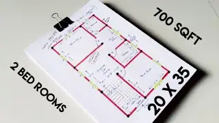20*35 house plan 2 bedroom II 20 by 35 ghar ka naksha II 2 bhk house plan design