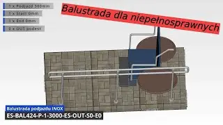 Balustrada dla niepełnosprawnych INOX dł. 3mb jako balustrada ze stali nierdzewnej dla podjazdu