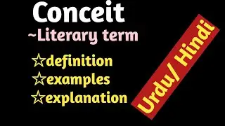 What is conceit || literary term || conceit figure of speech || conceit in literature