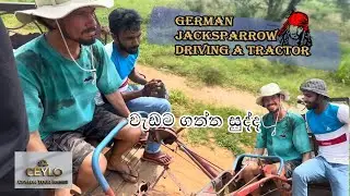 German  jack sparrow driving a Tractor,