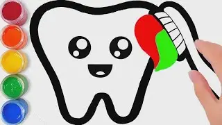 Bolalar uchun Tishlar rasm chizish/Drawing Brush and teeth for children/Рисование Зубы для детей