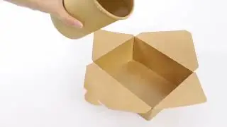 Disposable cowhide carton light paper lunch box fried chicken barbecue takeaway packaging box salad