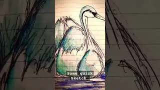 Quick duck 🦆 sketch #shorts #drawing #watercolour #trending #painting