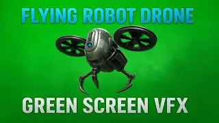 FUTURISTIC FLYING ROBOT DRONE| Green Screen Animation |Free VFX Download |Jadui Parda