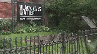 Black Lives Matter sign vandalized outside the Metropolitan AME Church near the White House
