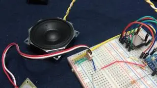 A pyroelectric sensor detects human and play music.