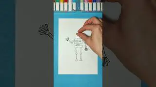How to make a robot from a USB 🤖 #art #funny #drawing #tutorial #draw #fun #robot #artist #creative