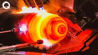 Incredible Super Hot Metal Processing Technology. Modern Heavy Factory Machines Working Process