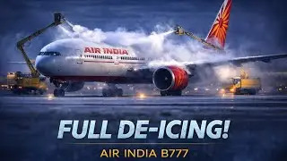 Air India Boeing 777-300ER DE-ICING & Takeoff at IAD ✈️ | Runway 30 | World of Airports