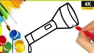 Torch Drawing || How to draw torch light drawing easy || Easy to draw colouring torch drawing ||