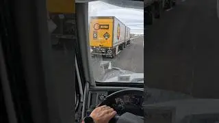 Double Trailer Flies Past Me in the Nevada Mountains ❄️ Winter Highway Moment #shorts