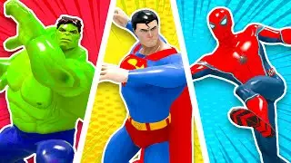 Super Hero 3D Funny Game Help Spider Man Rescue the Squid Girl Doll Jump Sky Squid Game