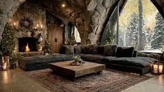 Peaceful Snowy Christmas Night 🎄🌲 Instrumental Christmas Music  Cozy Holiday Ambience
