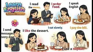 Speak English Every Day 🗣️🇺🇸 | 25 Restaurant Sentences You Must Know 🍽️🍔🍕🍟🍣