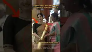 🔥President 😱Droupadi Murmu presents Padma Shri to Ms. Raveena Ravi Tandon for Art#ytshorts