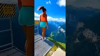 Cliff Net Bounce ➜ She Shoots Up Into the Sky 😳🕸️☁️ #rdswth