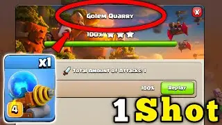 1 Shot Golem Quarry is Very Easy With this Army in Clan Capital