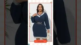 Plus Size Long Sleeve Sweater Dress