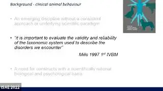 ISAE 2022 Plenary talk by Daniel Mills