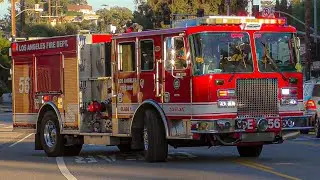 LAFD Engine 56, Rescue 56, & Rescue 55 Responding