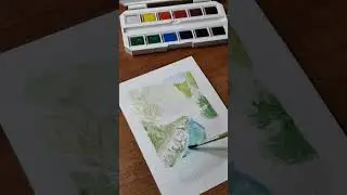 Painting my trip to Slovenia 4/5, Learning to paint with watercolor #shorts #watercolor