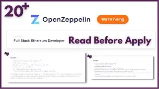 openZeppelin jobs Hiring Full Stack Ethereum Blockchain Developer | Along With 20+ Jobs #web3job