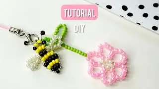 How to Make a Cute Bee & Flower Beaded Phone Charm 🌸🐝 | DIY Tutorial
