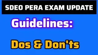 SDEO PERA EXAM : Legal Guidelines, it's Dos vs Don'ts | Trick & Tips to solve paper | M. Imran