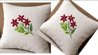 Cushion cover Embroidery Design  | Beautiful embroidery Tutorials | 