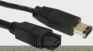AYA 10Ft (10 Feet) FireWire Cable IEEE-1394b 9pin-6pin 800/400Mbps Compatible with Windows, Mac, So