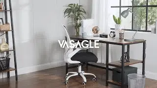 55 Inches Computer Desk with Industrial Design, Home Furniture, Home Office - ULWD55X - VASAGLE
