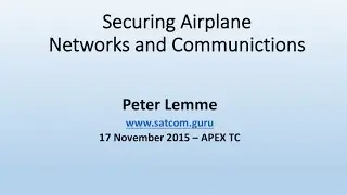 Securing Airplanes Networks and Communications