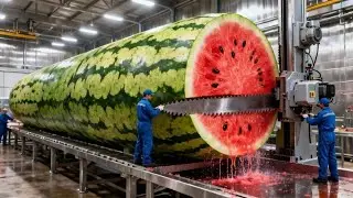 Turning Watermelon into Crispy Snack Bags! 🍉 Satisfying Factory Production Process