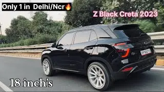 Black Hyundai Creta मे इतने बड़े Alloy wheels 😱/ 18 inch’s alloy wheels🔥/ Z black car ❤️/ Subscribe
