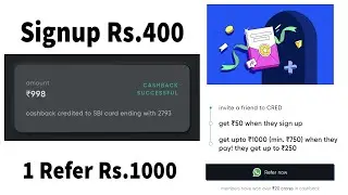 Big Loot 1 Refer Rs.1000 Signup Rs.Upto 400 Cred App Loot!!!