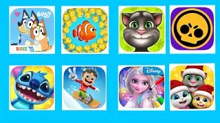 Bluey , Nemo , Talking Tom , Brawl star, Frunze, Talking Tom Frends gems