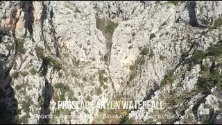 Proslap canyon waterfall in Botanical garden Kotisina - Biokovo Makarska 10/12/2020 in 4K drone shot