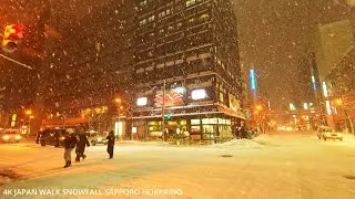 4K Japan Walk Snowfall day around Sapporo Station winter雪の札幌駅周辺を歩く2026