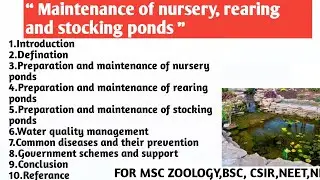 Maintenance of nursery, rearing and stocking ponds | Preparation | Water quality management