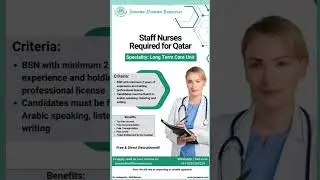 Staff Nurse and Biomed Engg Vacancy 4 Qatar. Contact AGENCY Directly #hospitaljobs #nurse #gulfjobs