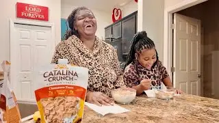 Matching Leopard PJs & First Taste of Catalina Crunch Cinnamon 🐆🥣 | Grandma & Granddaughter #glp1 