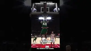 SHAWN KEMP REVERSE alley-oop! They Battle the '96 Bulls again. Now playing in my channel.