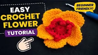 Easy Crochet Flower Tutorial | Beautiful 3D Two-Color Crochet Flower for Beginners