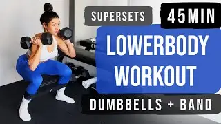 45 Min Legs & BUBBLE Booty Pump Finisher Workout with Dumbbells - Home | Gym Friendly 