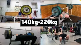 140kg-220kg Bench Press Progress | 10 years | Drug free