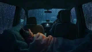 Sleep Instantly: Girl Sleeping in Car during Heavy Rain ASMR
