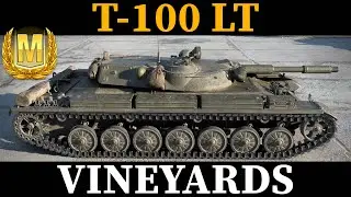 WOT Blitz - T-100 LT - Ace Medal - 4.5k dmg - Mastery Badge - Vineyards