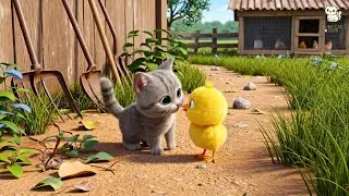 Kitten and chick friendship (P 1)|| Curious Kitten&rsquo;s First Adventure 🐱🐥✨