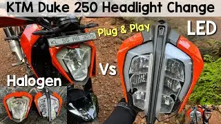 KTM Duke 250 Halogen Bulb Headlight Upgrade To 390 LED Plug & Play Headlight | Zeeshan Stories